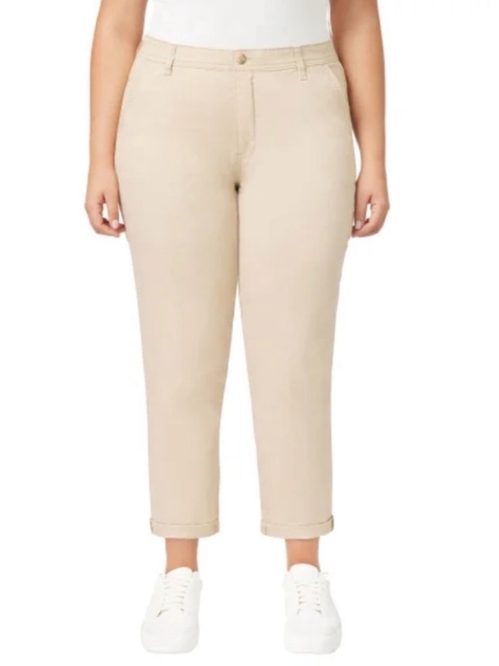 NWT Kensie Girlfriend Chino Pant Mid Rise Taupe 6